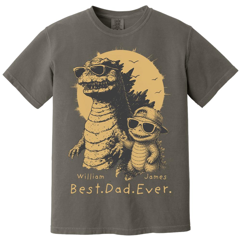 Personalized Best Dad Ever Dadzilla T-Shirt Father Day Gifts for Dad Funny Papa Tshirt Cool Daddy Dinosaur Tee New Art Hv01
