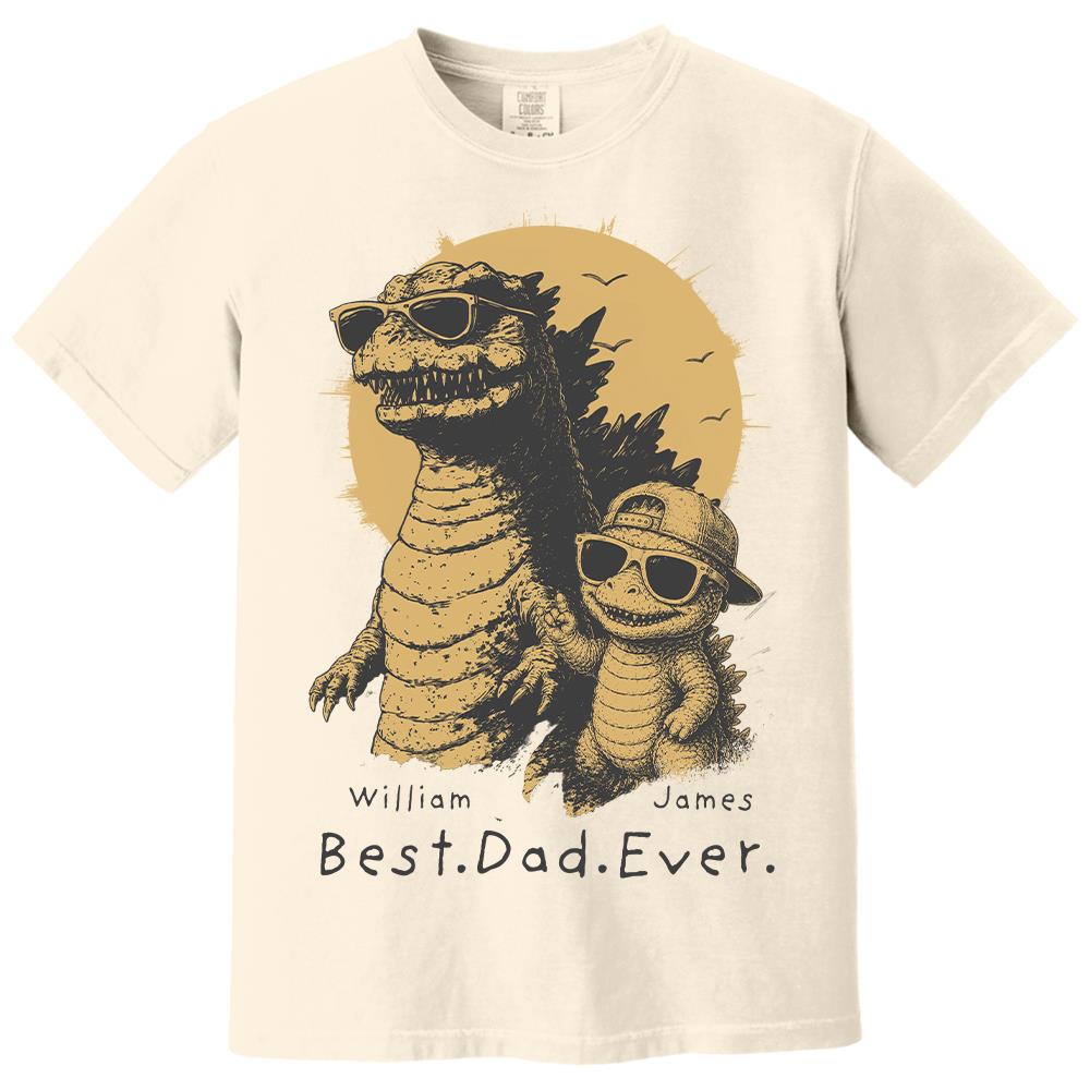 Personalized Best Dad Ever Dadzilla T-Shirt Father Day Gifts for Dad Funny Papa Tshirt Cool Daddy Dinosaur Tee New Art Hv01