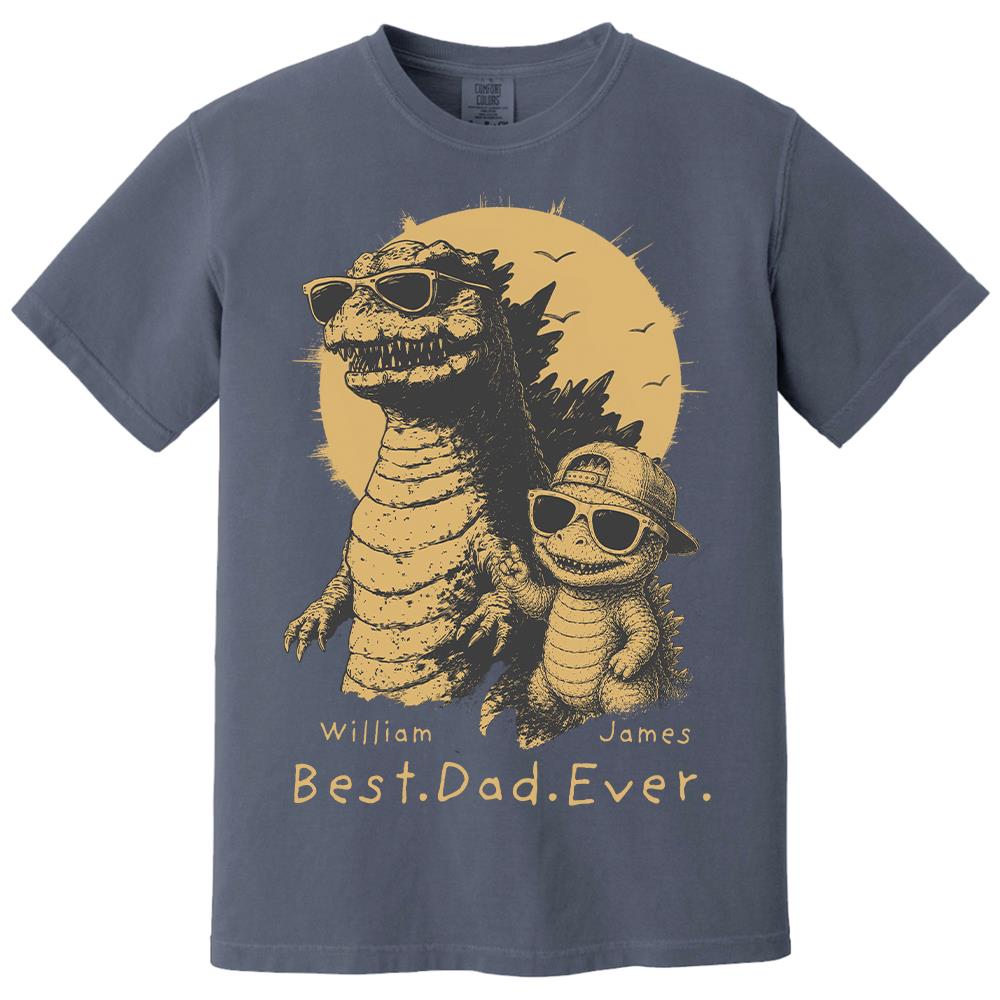 Personalized Best Dad Ever Dadzilla T-Shirt Father Day Gifts for Dad Funny Papa Tshirt Cool Daddy Dinosaur Tee New Art Hv01