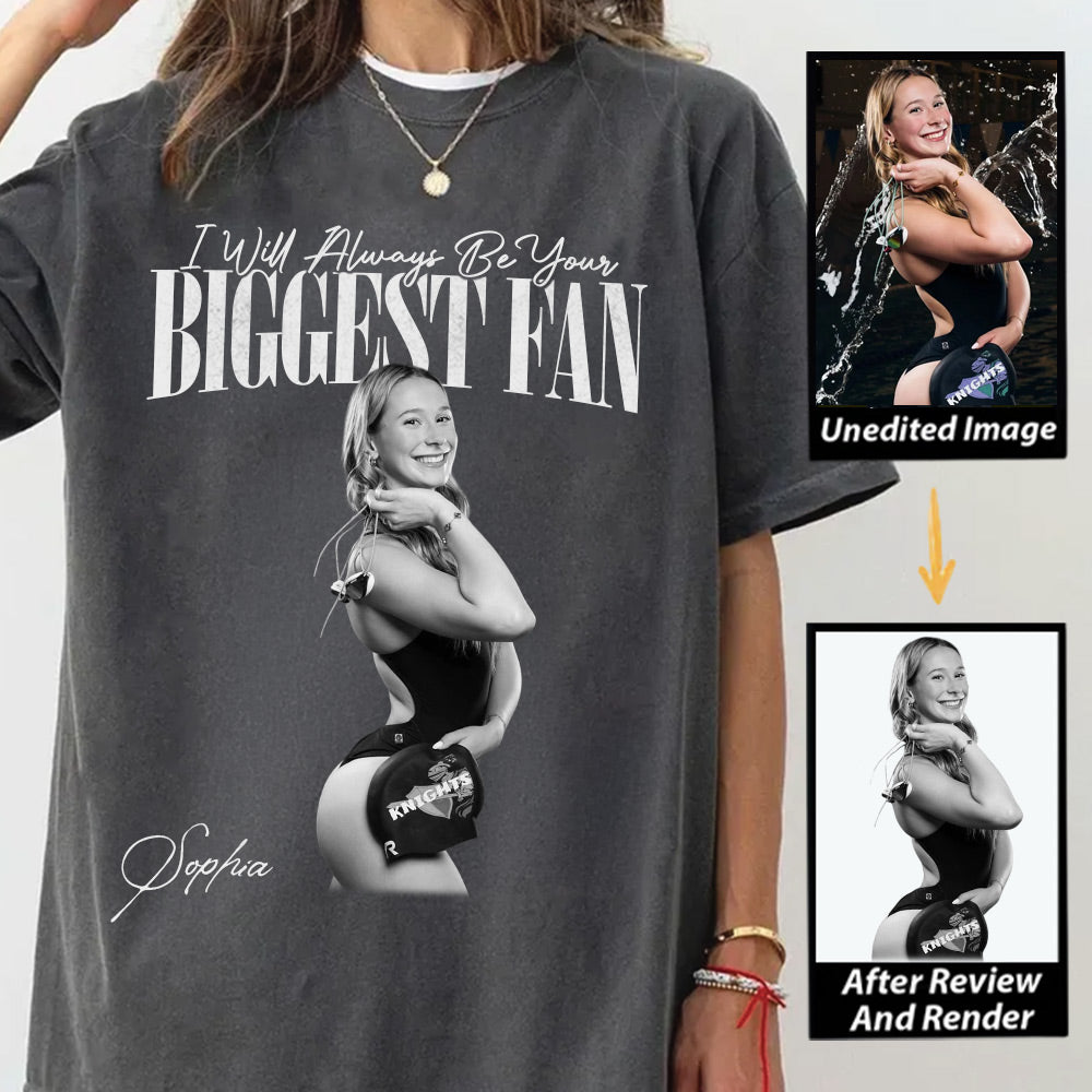 I’ll Always Be Your Biggest Fan – Vintage Washed Retro Bootleg Tee for Swimming Players NA02