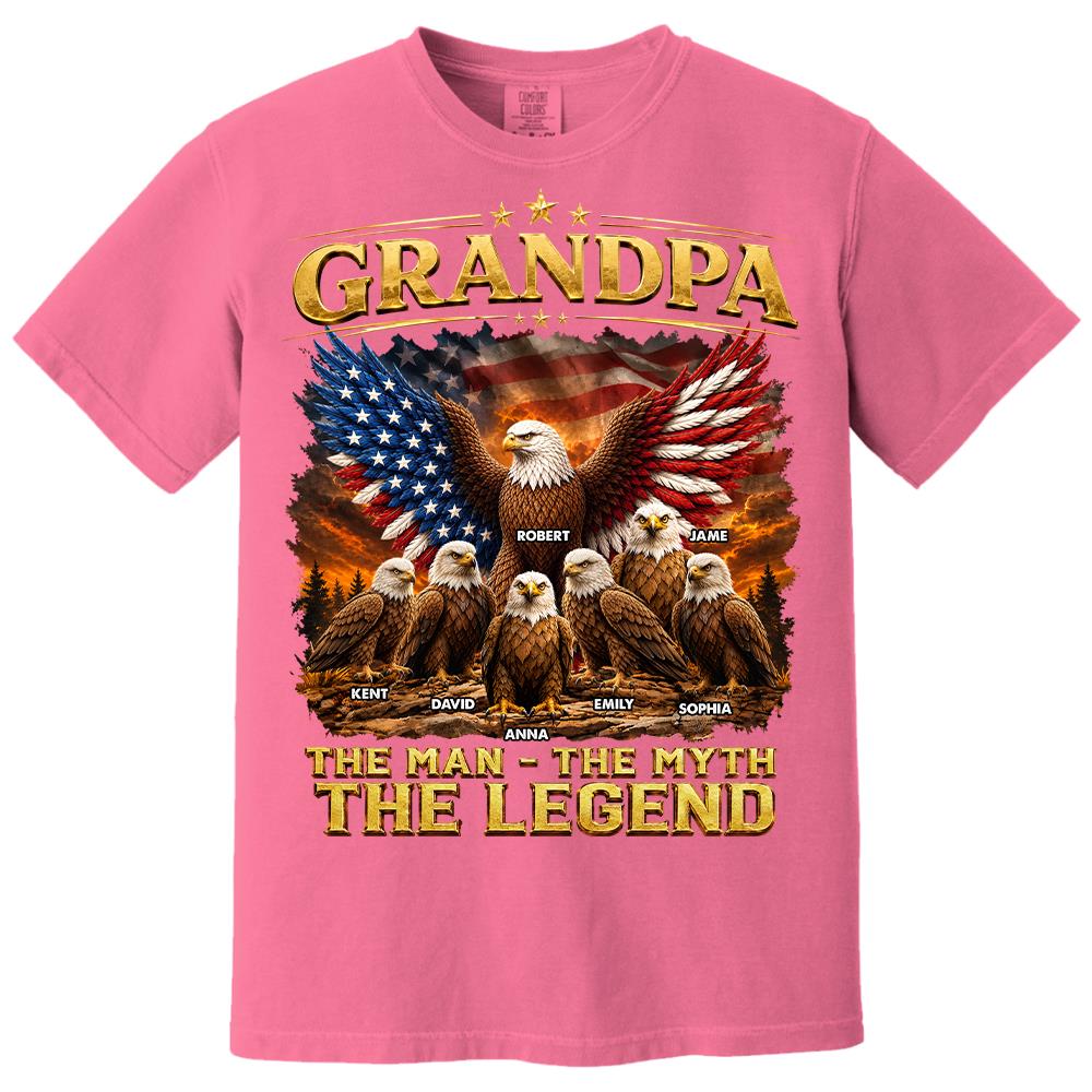 Grandpa Eagle - Personalized Shirt For Grandpa & Dad Vintage Shirt NA04 Hv01