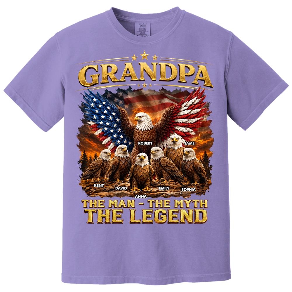 Grandpa Eagle - Personalized Shirt For Grandpa & Dad Vintage Shirt NA04 Hv01