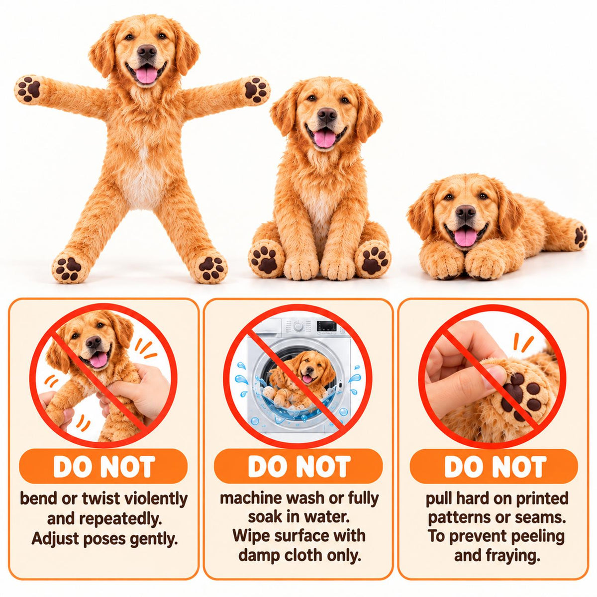 Personalized Golden Retriever Photo Pet Squishy Toy Poseable Plush Doll, Funny Gift For Dog Mom, Dad, Cat Lover T1807 Hv01 NT01