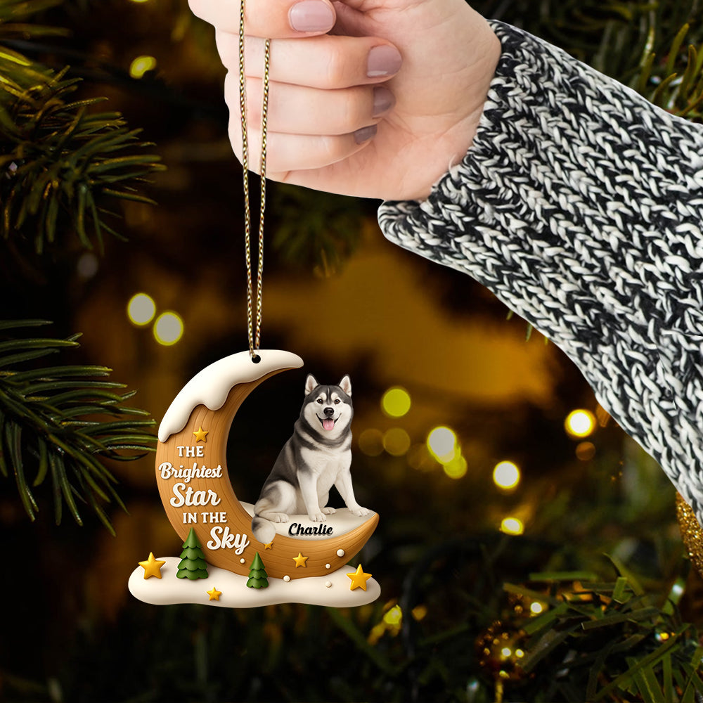 The Brightest Star In The Sky Dog Memorial - Personalized Custom Acrylic Ornament - Gifts For Dog Lovers T1807 Li29