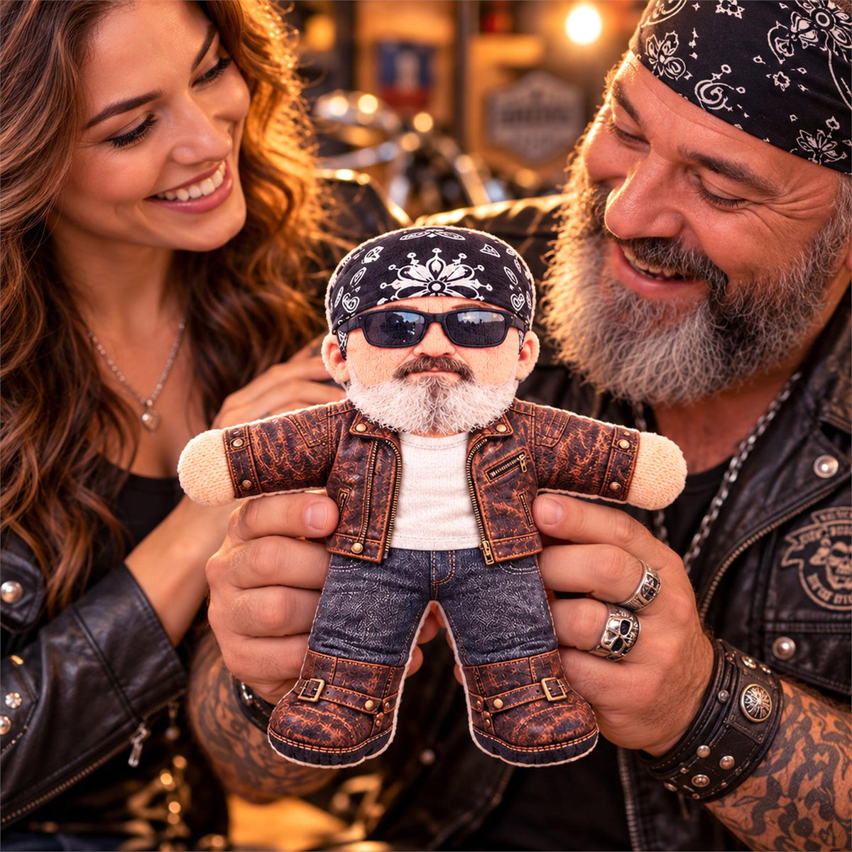 Personalized Photo Bikers Squishy Toy Poseable Plush Doll, Funny Gift For Bikers A2110 Hv01 TL06