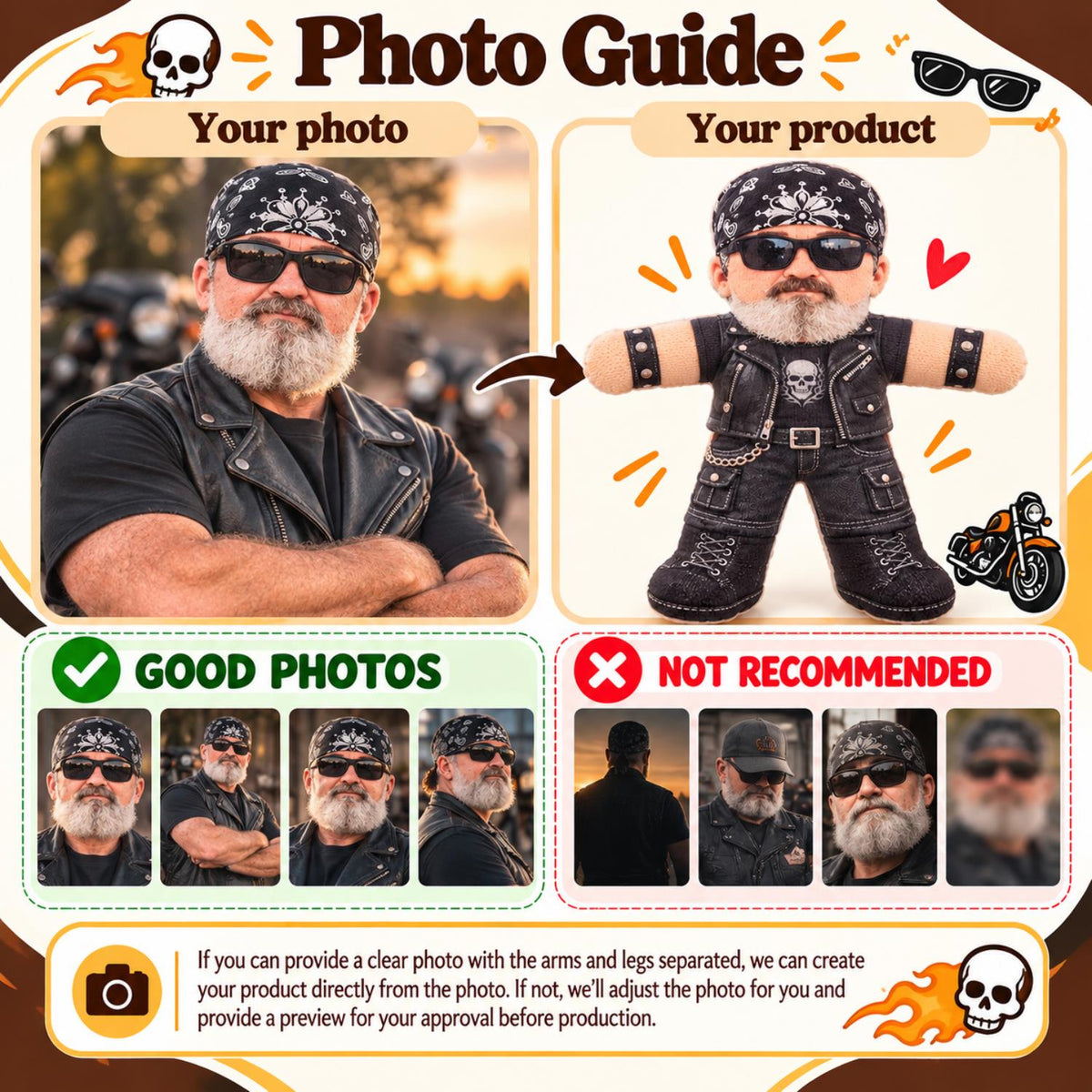 Personalized Photo Bikers Squishy Toy Poseable Plush Doll, Funny Gift For Bikers A2110 Hv01 TL06