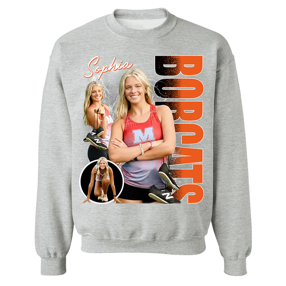 Custom Photo Track & Field Player Shirt - Personalized Team Name School Name Bootleg Shirt Na02 Li29