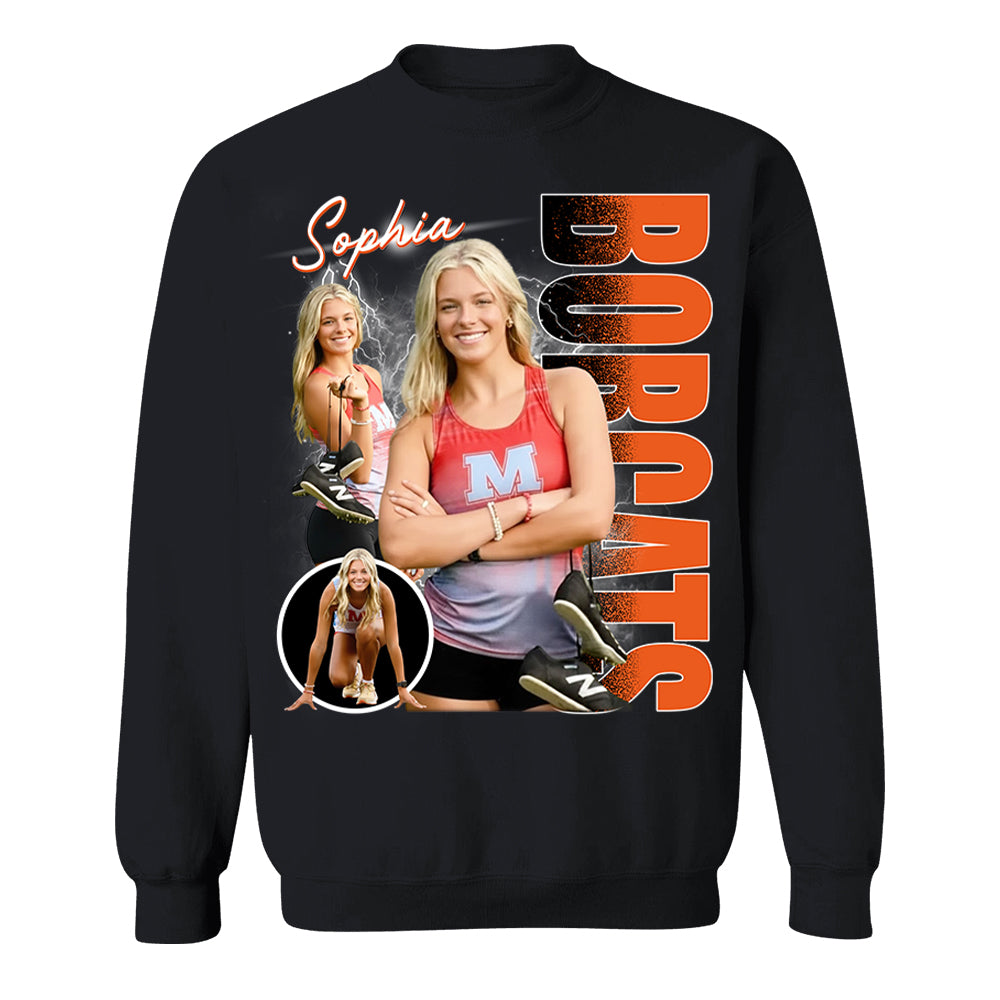 Custom Photo Track & Field Player Shirt - Personalized Team Name School Name Bootleg Shirt Na02 Li29