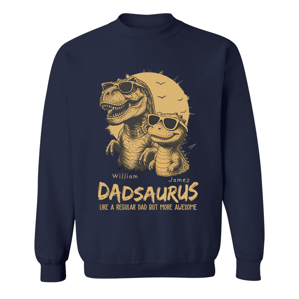 Personalized Dad Dinosaur Shirt with Custom Kids Names, Funny Grandpa Family T Shirt for Dad Daddy, Father's Day Birthday Gift VH01