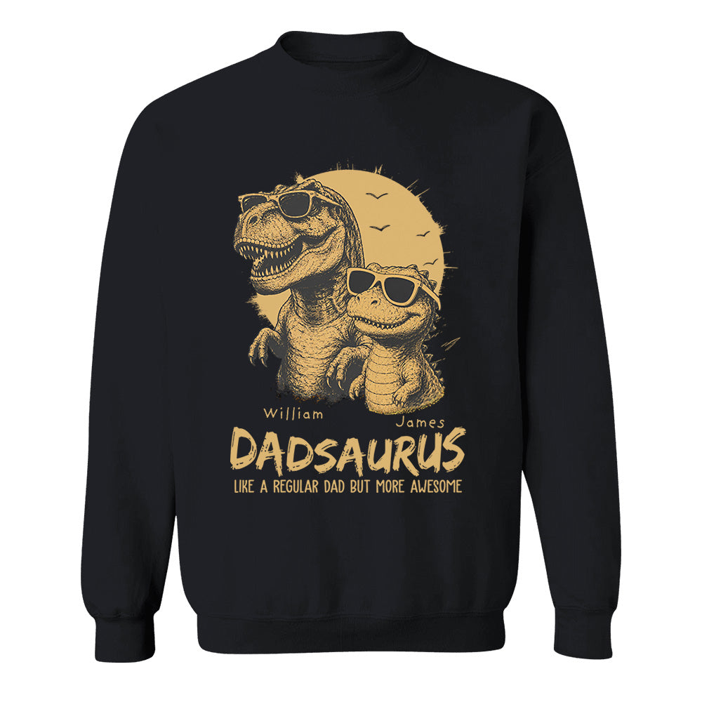 Personalized Dad Dinosaur Shirt with Custom Kids Names, Funny Grandpa Family T Shirt for Dad Daddy, Father's Day Birthday Gift VH01
