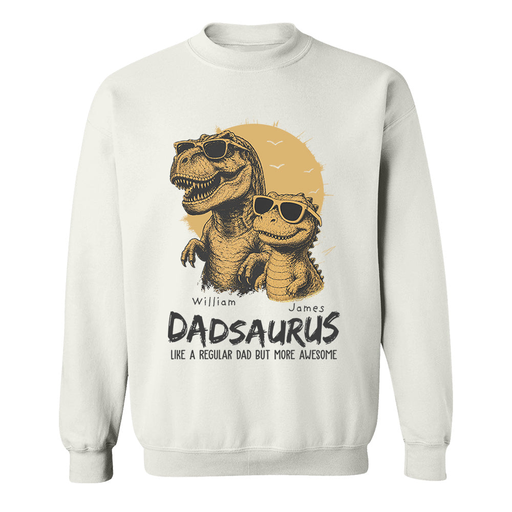 Personalized Dad Dinosaur Shirt with Custom Kids Names, Funny Grandpa Family T Shirt for Dad Daddy, Father's Day Birthday Gift VH01