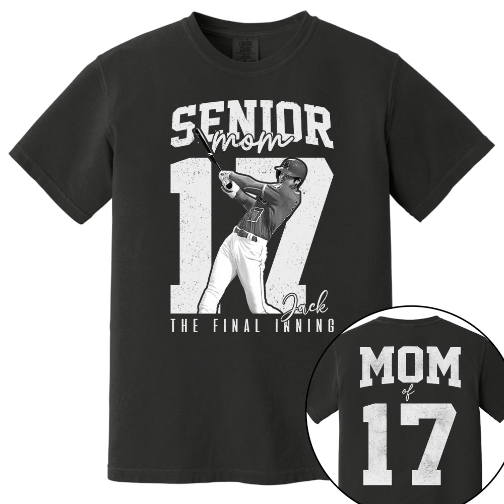 Senior Football Mom Shirt, The Final Inning, Custom Photo Player Football Mom Shirt, Senior Football Mom Gift T1807 T24