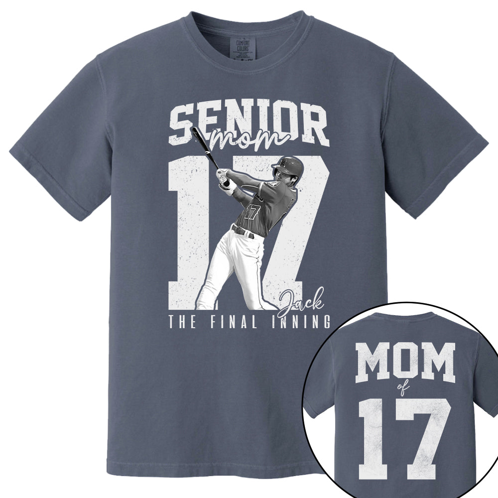 Senior Football Mom Shirt, The Final Inning, Custom Photo Player Football Mom Shirt, Senior Football Mom Gift T1807 T24