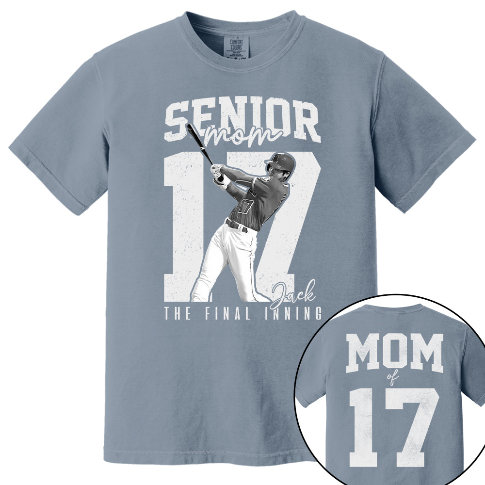 Senior Football Mom Shirt, The Final Inning, Custom Photo Player Football Mom Shirt, Senior Football Mom Gift T1807 T24