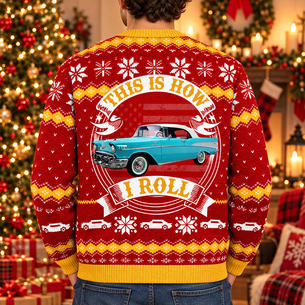 Jingle My Bells - This How I Roll -  Custom Photo Ugly Sweater - Gift for Car Lovers A2110 T24