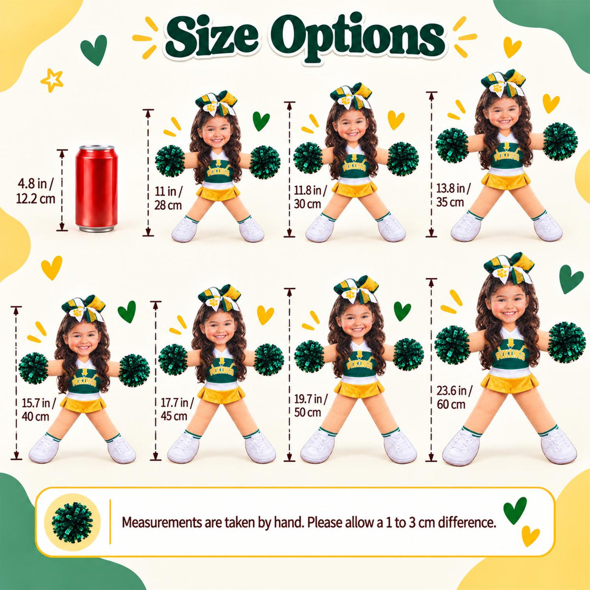 Custom Photo Cheerleading Squishy Toy Plush Doll, Cheerleader Gift, Cheer Competition L0411 Hv01 NT01