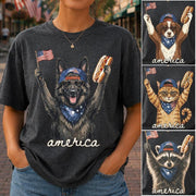 Personalized Dog Cat Photo T-Shirt – Patriotic USA Gift Shirt