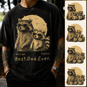 Raccoon Dad Personalized T-Shirt – Best Dad Ever Funny Papa Tee, Cool Daddy Raccoon Shirt, Father’s Day Gift for Dad Na02 Pt99