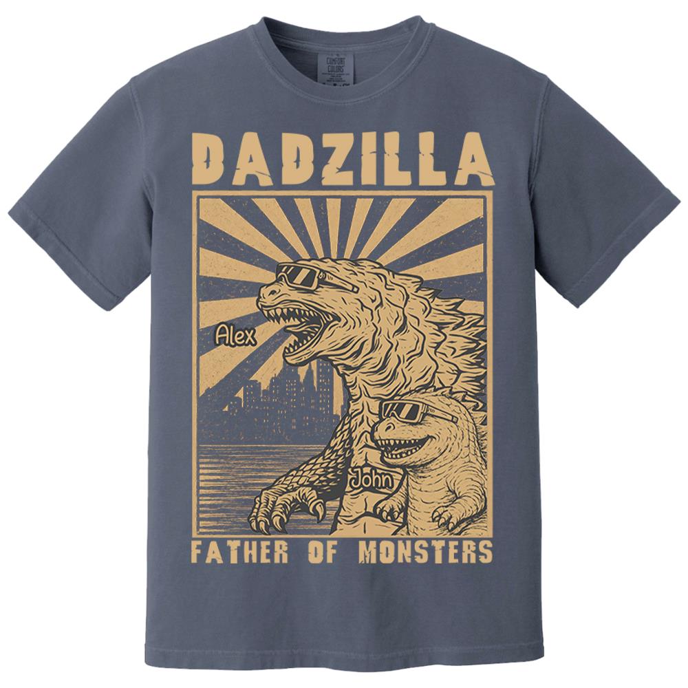 Dadzilla Father Of Monsters Personalized Dadzilla T-Shirt Father Day Gifts for Dad Funny Papa Tshirt Cool Daddy Dinosaur Tee Na02 Nh00