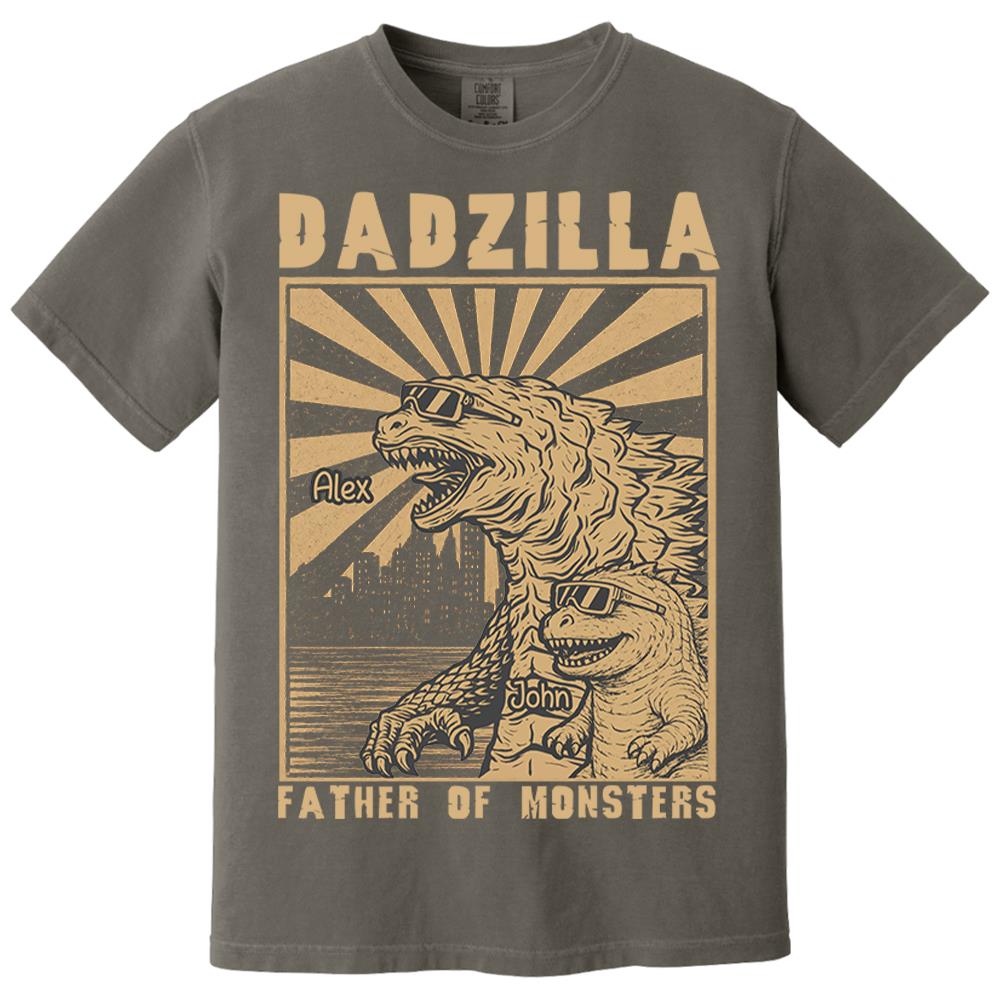 Dadzilla Father Of Monsters Personalized Dadzilla T-Shirt Father Day Gifts for Dad Funny Papa Tshirt Cool Daddy Dinosaur Tee Na02 Nh00