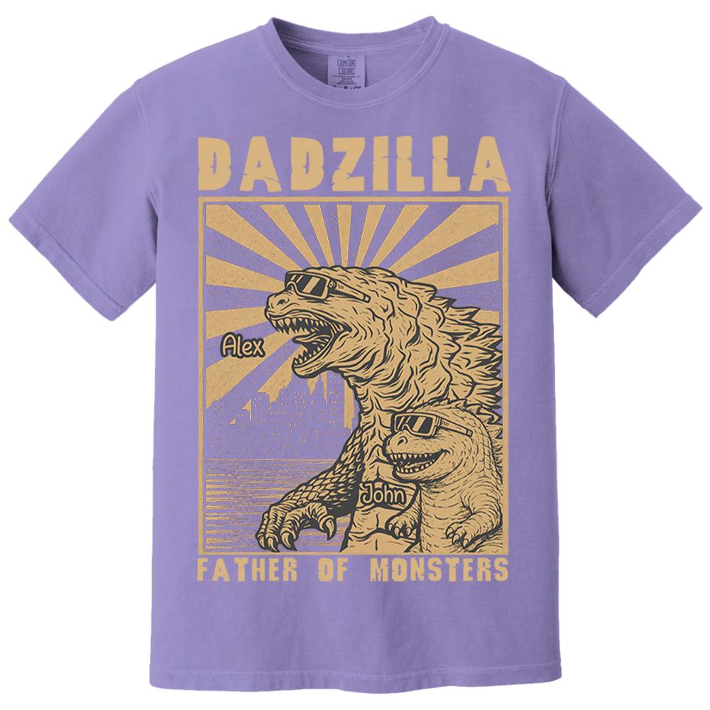 Dadzilla Father Of Monsters Personalized Dadzilla T-Shirt Father Day Gifts for Dad Funny Papa Tshirt Cool Daddy Dinosaur Tee Na02 Nh00
