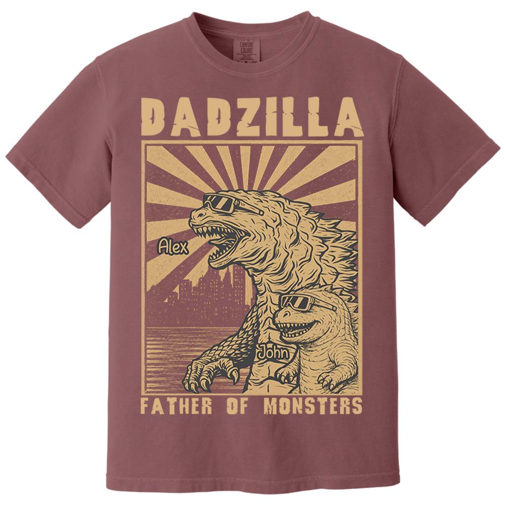 Dadzilla Father Of Monsters Personalized Dadzilla T-Shirt Father Day Gifts for Dad Funny Papa Tshirt Cool Daddy Dinosaur Tee Na02 Nh00