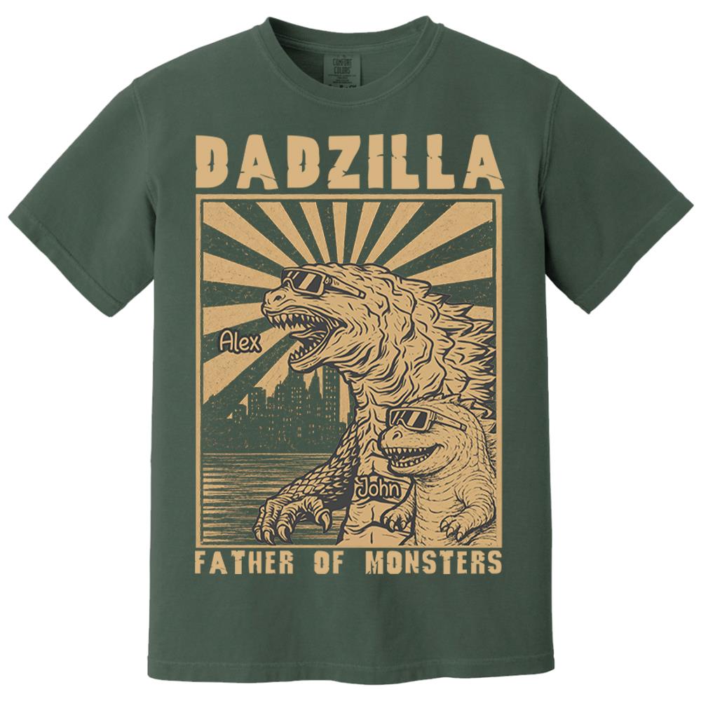 Dadzilla Father Of Monsters Personalized Dadzilla T-Shirt Father Day Gifts for Dad Funny Papa Tshirt Cool Daddy Dinosaur Tee Na02 Nh00