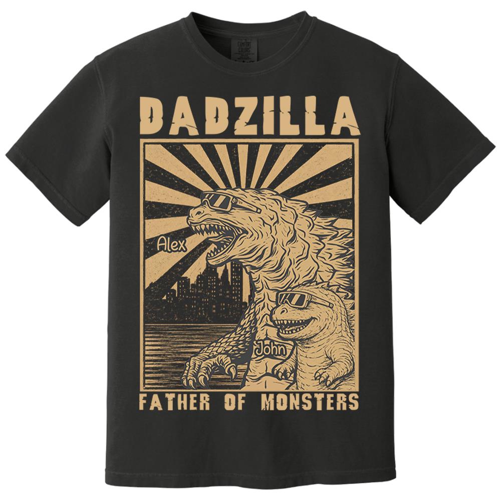 Dadzilla Father Of Monsters Personalized Dadzilla T-Shirt Father Day Gifts for Dad Funny Papa Tshirt Cool Daddy Dinosaur Tee Na02 Nh00