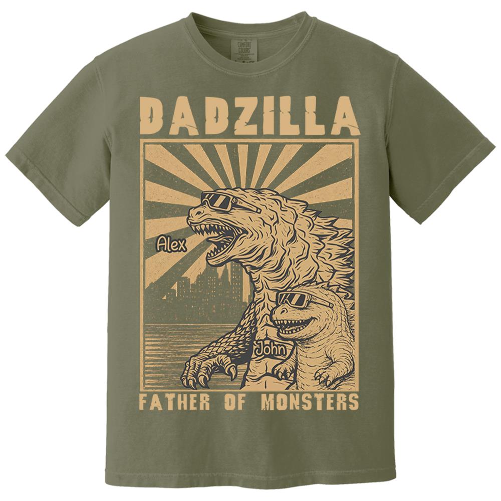Dadzilla Father Of Monsters Personalized Dadzilla T-Shirt Father Day Gifts for Dad Funny Papa Tshirt Cool Daddy Dinosaur Tee Na02 Nh00