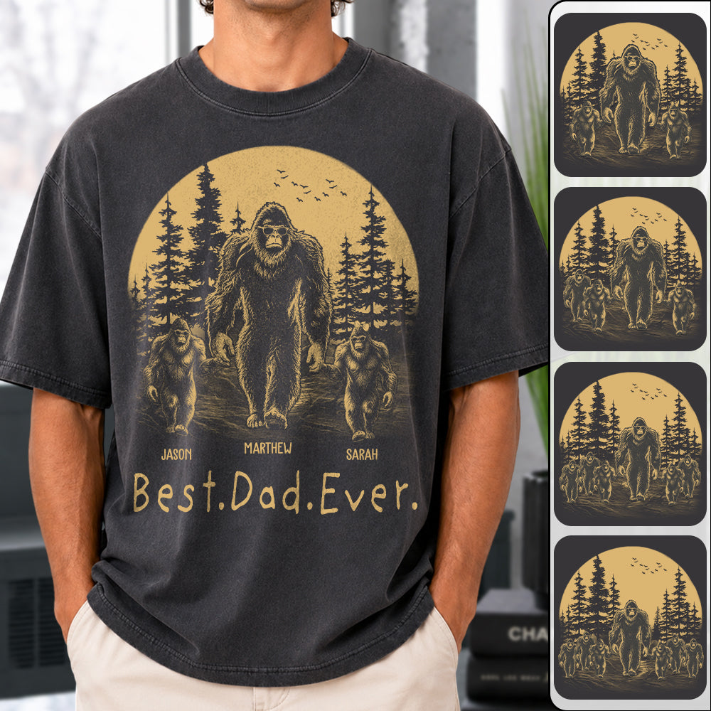 Personalized Dadsquatch T-Shirt Father Day Gifts for Dad Funny Papa Tshirt Cool Daddy Bigfoot Tee