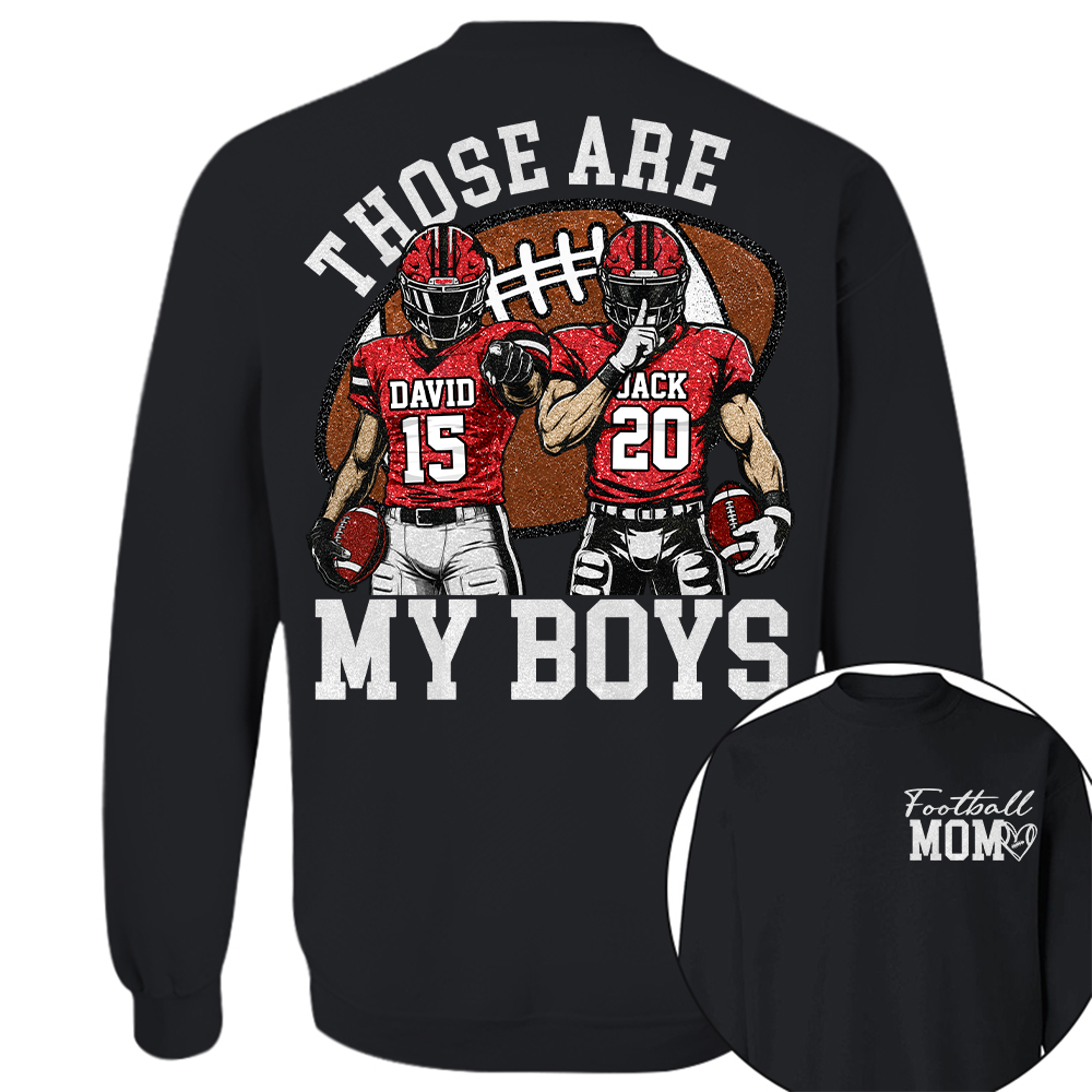 Personalized Football Mom Shirt, Those Are My Boy Sweatshirt, Football Kids Game Day Tee, Retro Cheer Mom Tee Vr2 Na02 Hv01