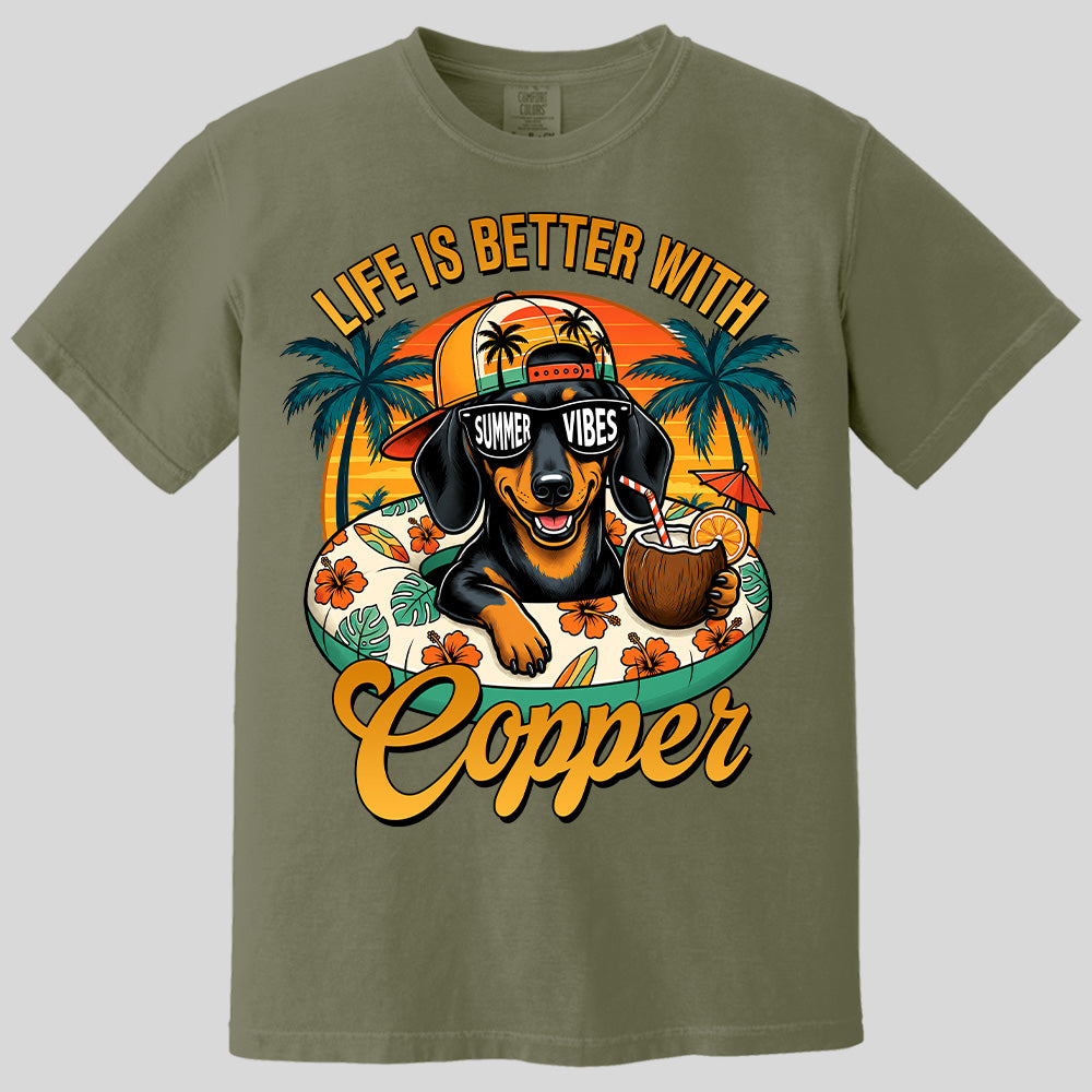 Life Is Better With A Dog, Custom Upload Photo Funny Summer Beach Vacation Shirt T1807 Pt99