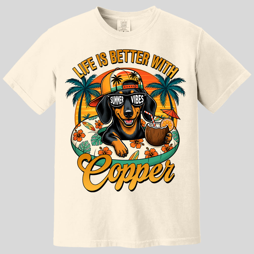 Life Is Better With A Dog, Custom Upload Photo Funny Summer Beach Vacation Shirt T1807 Pt99