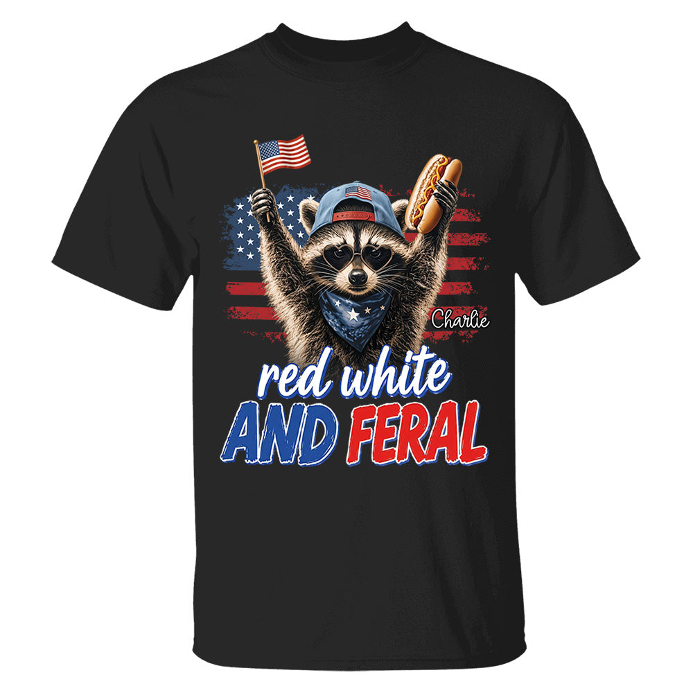 Red White And Patriotic Raccoon, Custom Photo Pet Dog Cat & Raccoon Shirt, Funny USA Animal For 250 Years Of Freedom, July 4th Gift MI209 VH01
