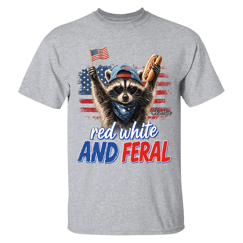 Red White And Patriotic Raccoon, Custom Photo Pet Dog Cat & Raccoon Shirt, Funny USA Animal For 250 Years Of Freedom, July 4th Gift MI209 VH01