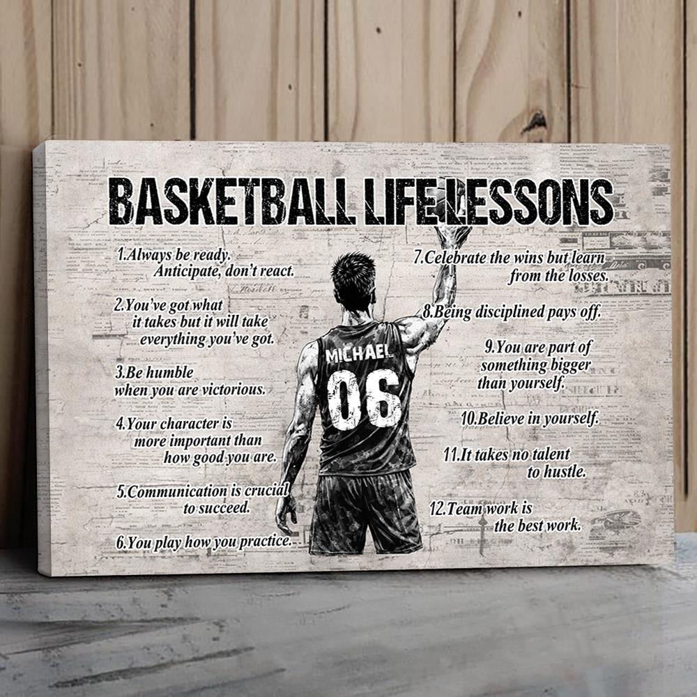 Personalized Basketball Life Lessons Poster-Basketball Gift For Basketball Lovers NA02