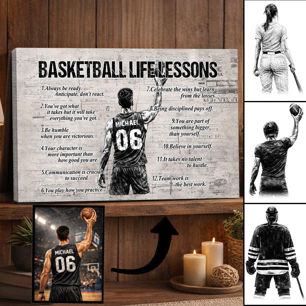 Personalized Basketball Life Lessons Poster-Basketball Gift For Basketball Lovers NA02