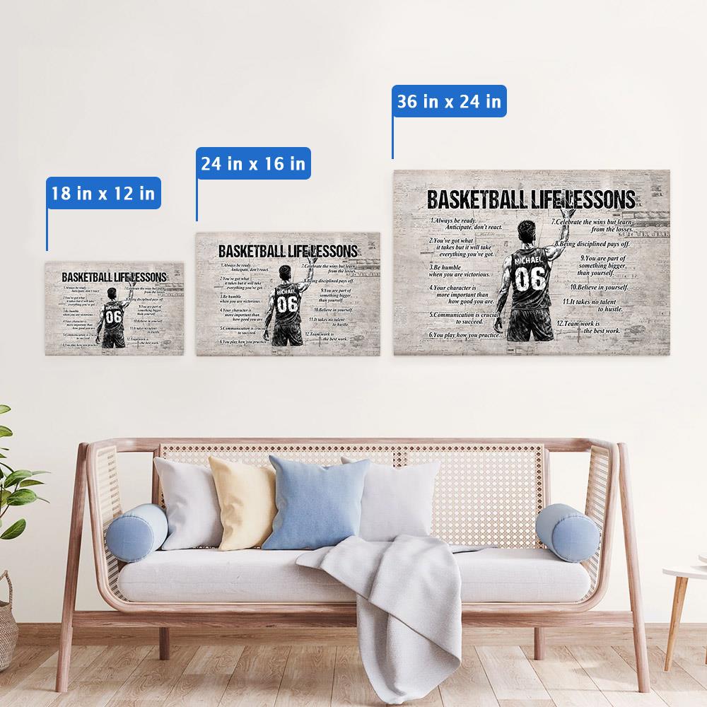 Personalized Basketball Life Lessons Poster-Basketball Gift For Basketball Lovers NA02