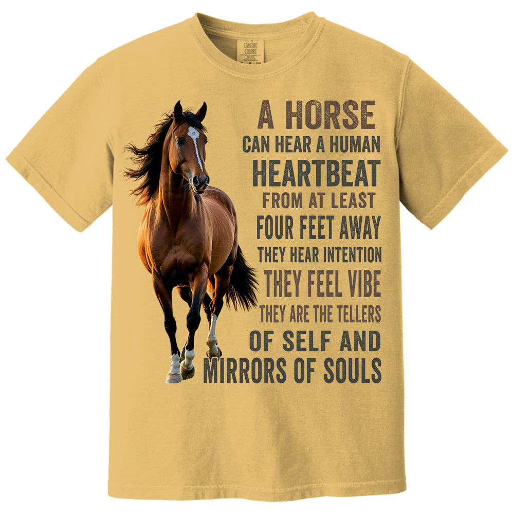 Custom Upload Photo Horse A Horse Can Hear A Human Heartbeat Shirt For Horse Lovers Li29