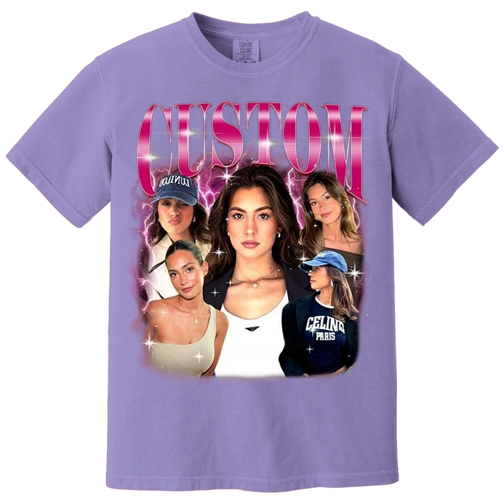 Custom Girlfriend T-Shirt, Custom Bootleg Shirt, Custom 90s Shirt With Girlfriend Wife Face Photo Vintage Shirts, Valentine Gifts For Him