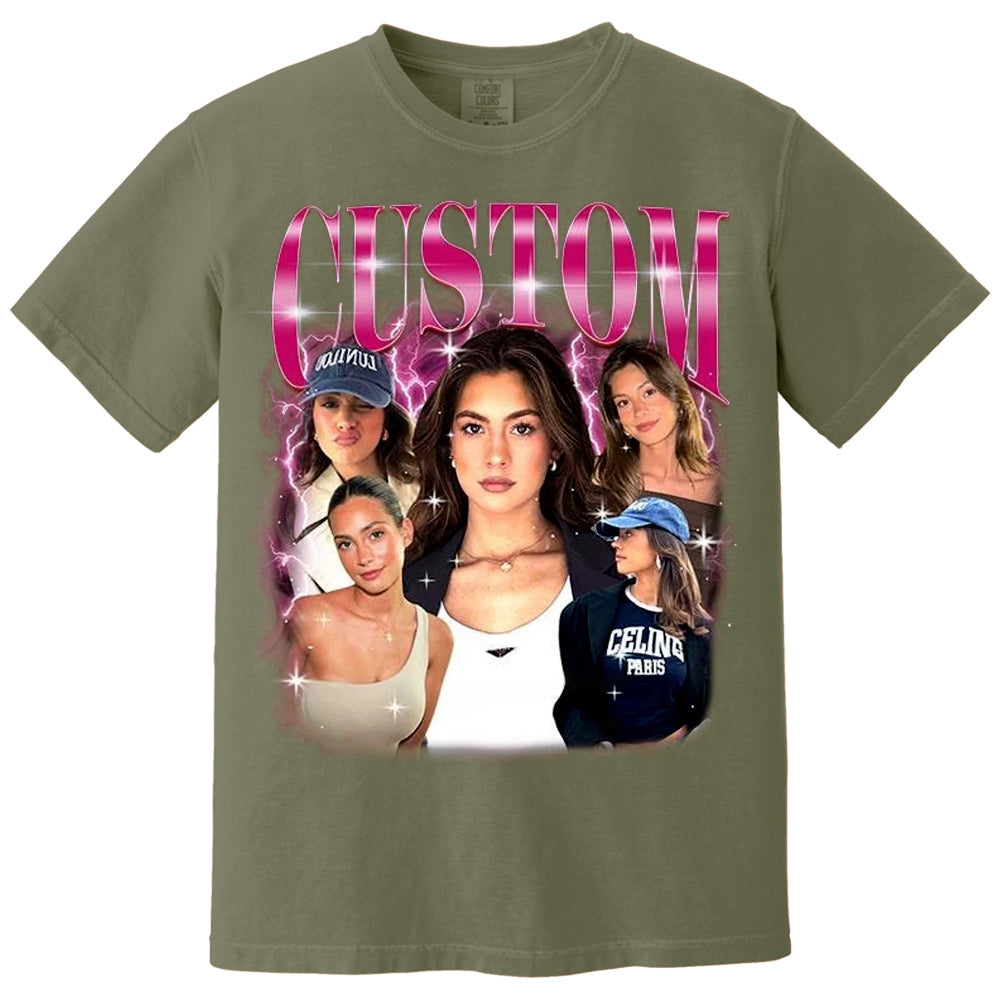 Custom Girlfriend T-Shirt, Custom Bootleg Shirt, Custom 90s Shirt With Girlfriend Wife Face Photo Vintage Shirts, Valentine Gifts For Him