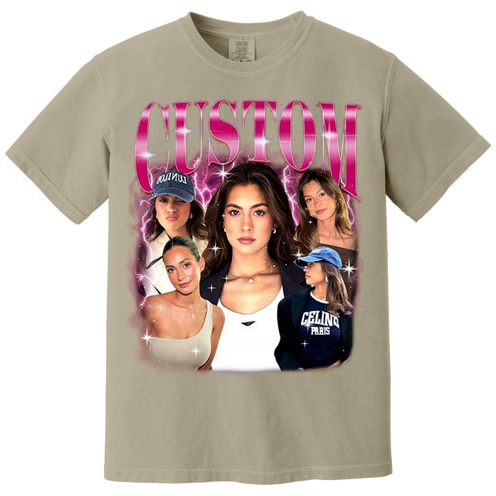 Custom Girlfriend T-Shirt, Custom Bootleg Shirt, Custom 90s Shirt With Girlfriend Wife Face Photo Vintage Shirts, Valentine Gifts For Him