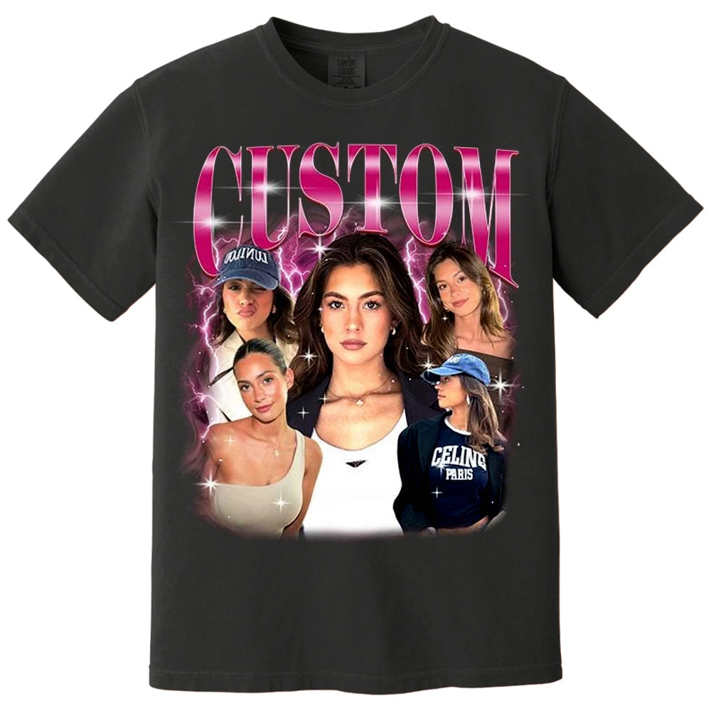 Custom Girlfriend T-Shirt, Custom Bootleg Shirt, Custom 90s Shirt With Girlfriend Wife Face Photo Vintage Shirts, Valentine Gifts For Him
