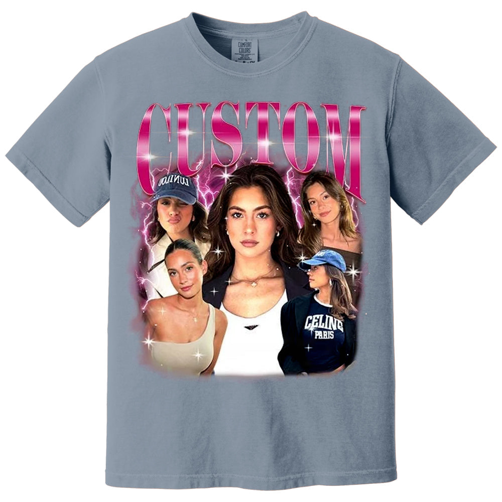 Custom Girlfriend T-Shirt, Custom Bootleg Shirt, Custom 90s Shirt With Girlfriend Wife Face Photo Vintage Shirts, Valentine Gifts For Him