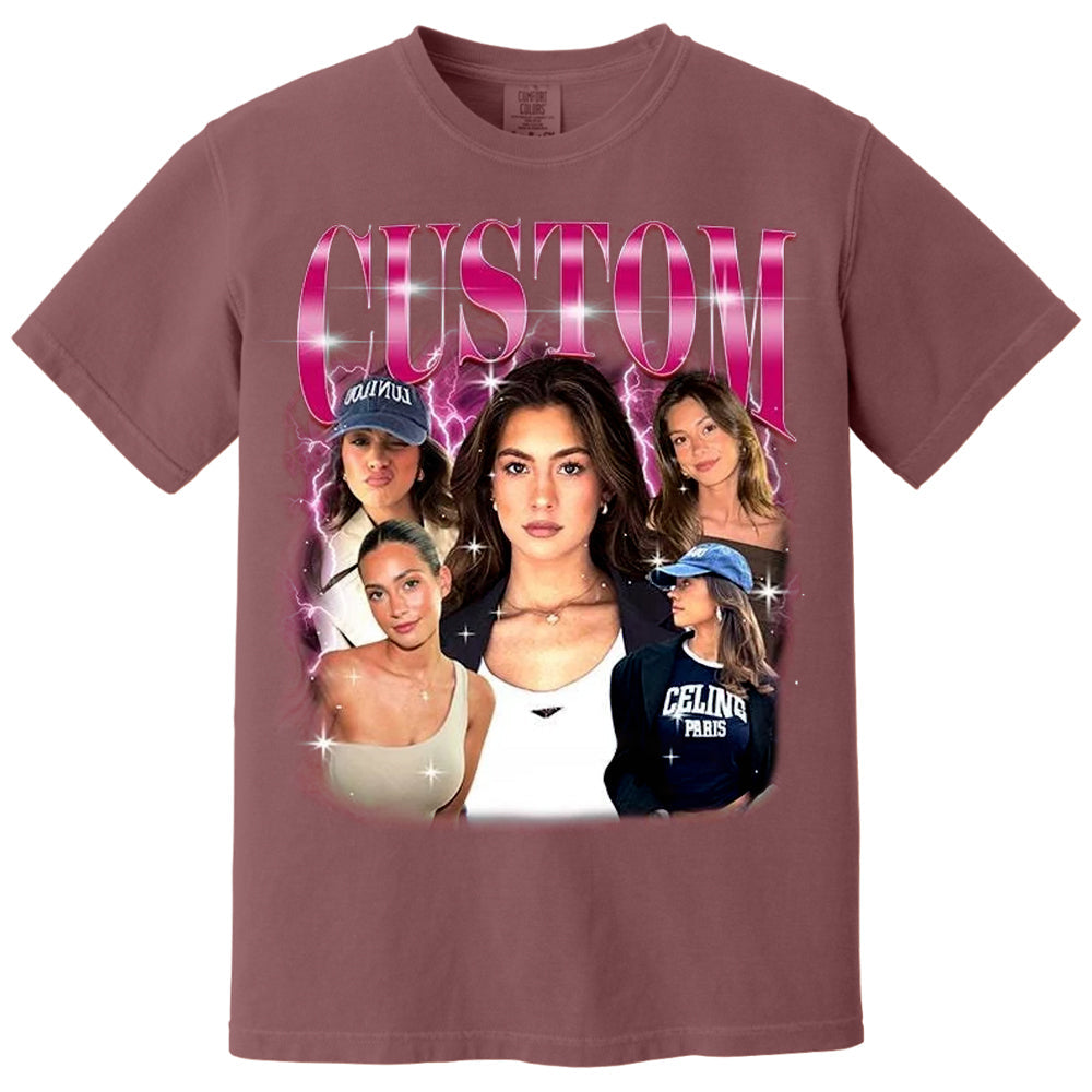 Custom Girlfriend T-Shirt, Custom Bootleg Shirt, Custom 90s Shirt With Girlfriend Wife Face Photo Vintage Shirts, Valentine Gifts For Him