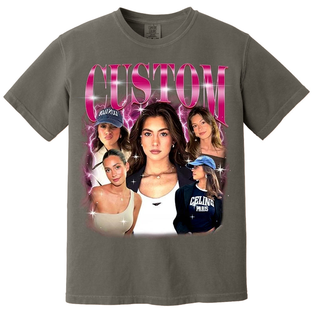 Custom Girlfriend T-Shirt, Custom Bootleg Shirt, Custom 90s Shirt With Girlfriend Wife Face Photo Vintage Shirts, Valentine Gifts For Him