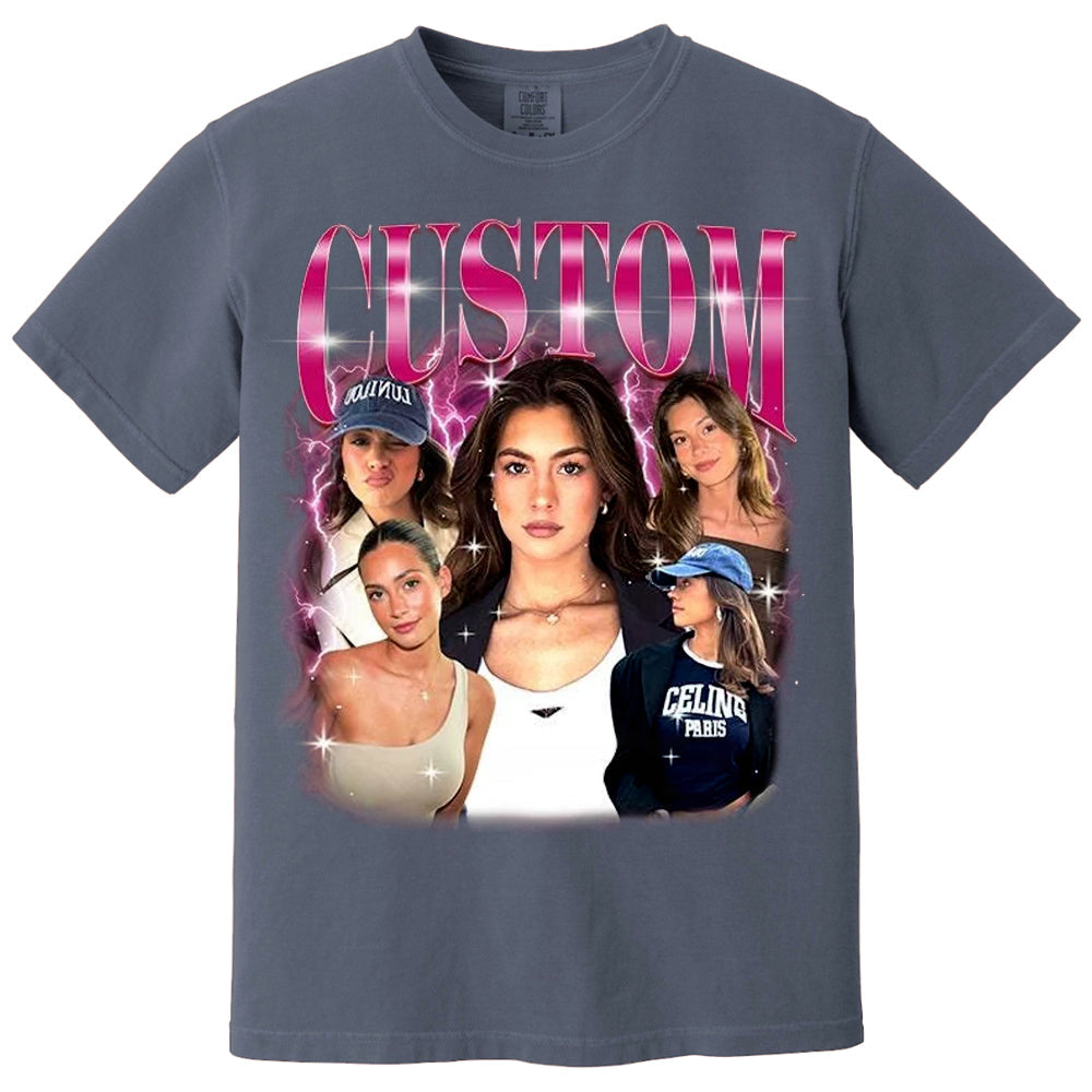 Custom Girlfriend T-Shirt, Custom Bootleg Shirt, Custom 90s Shirt With Girlfriend Wife Face Photo Vintage Shirts, Valentine Gifts For Him