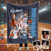 Custom Photo Basketball Player Blanket - Personalized Team Name School Name Bootleg Blanket A2110 Pt99