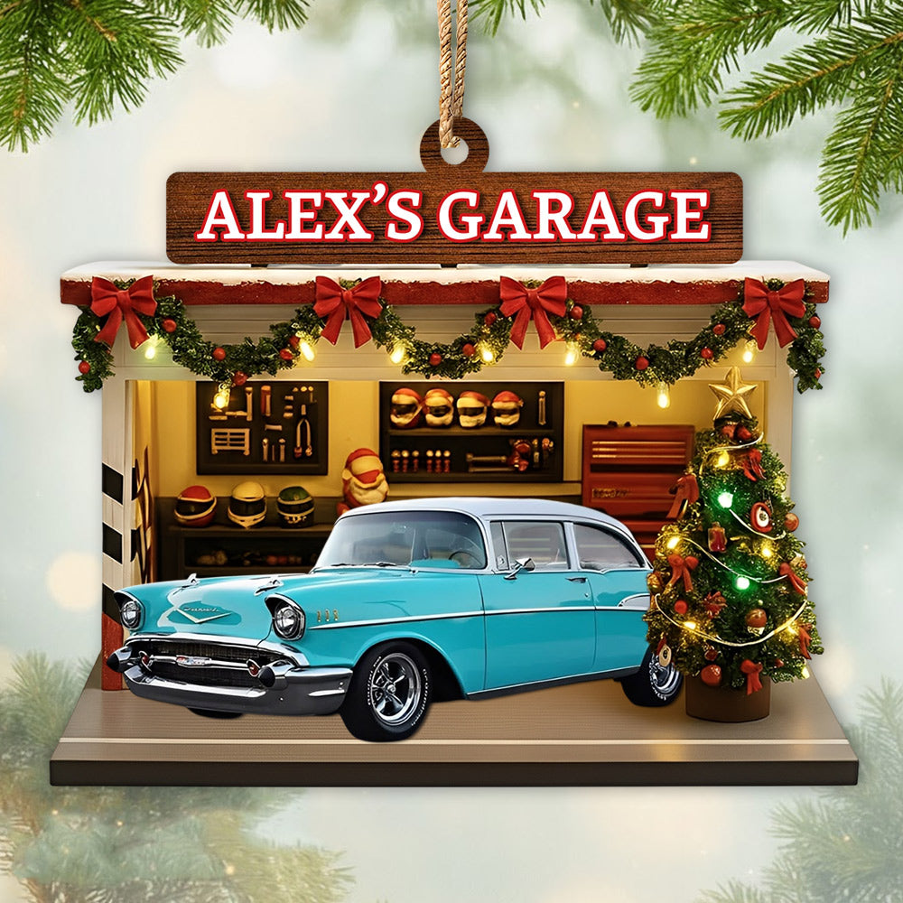 Personalized Christmas Car Garage Ornament - Custom Photo Car Ornament A2110 Li29 