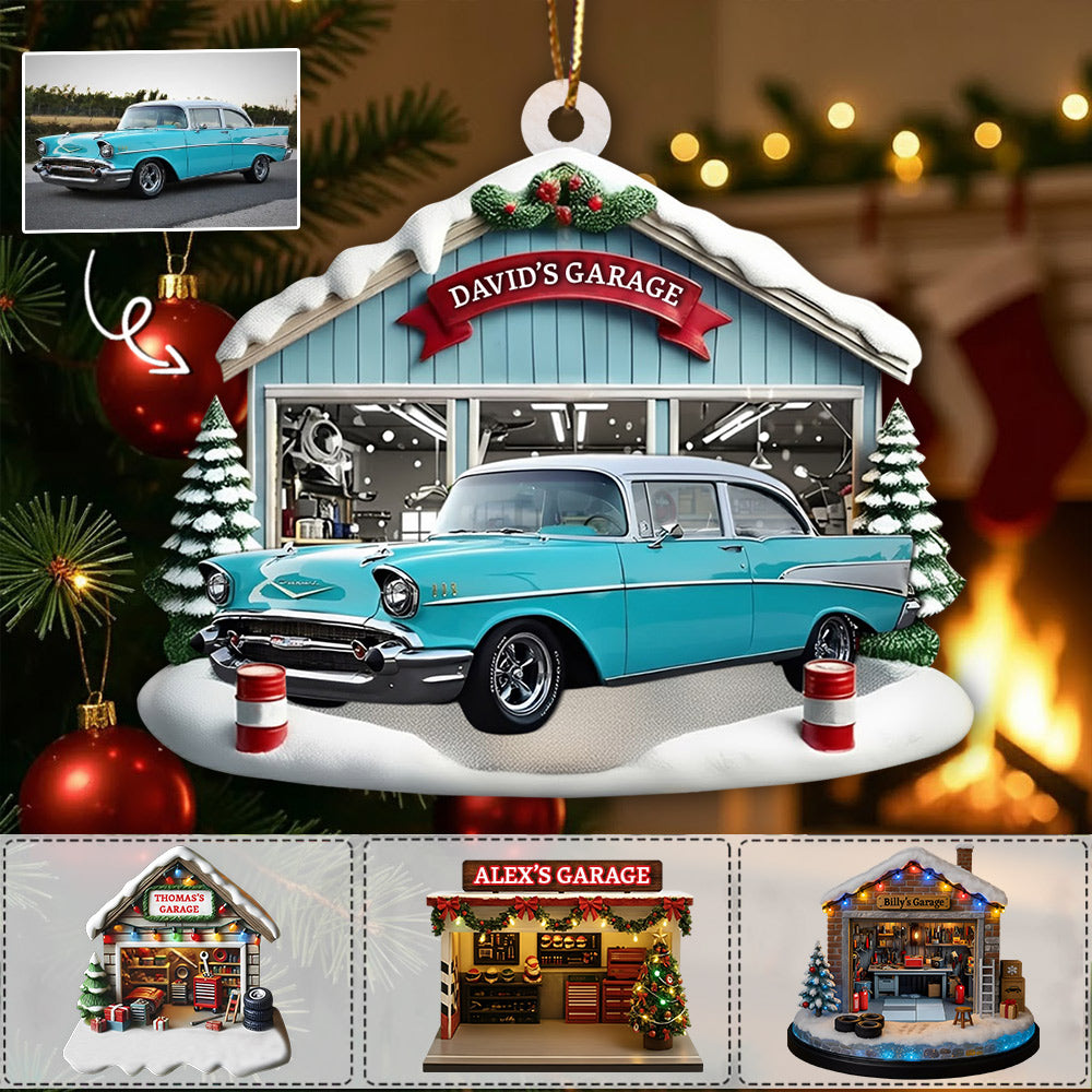 Personalized Christmas Car Garage Ornament - Custom Photo Car Ornament A2110 Li29 